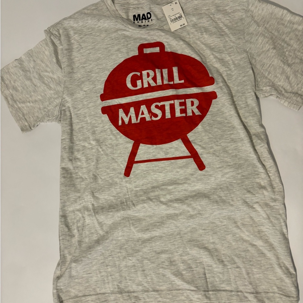 MAD Engine Light Gray Grill Master Tee size medium